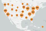 Rhetmap.org Job Locations Map (2012 - 2019)