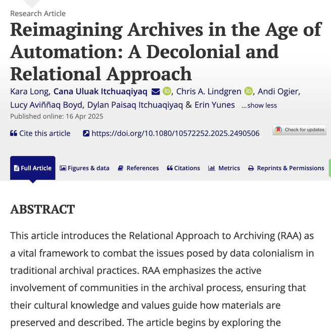 Reimagining archives in the age of AI: A decolonial and relational approach
